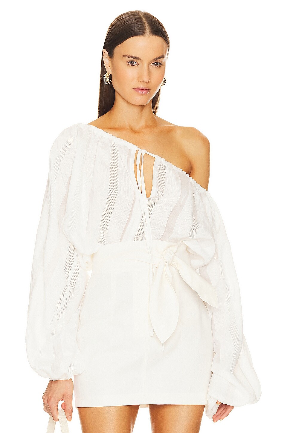 

Блузка SELMACILEK Stripe Detailed, цвет White Patterned