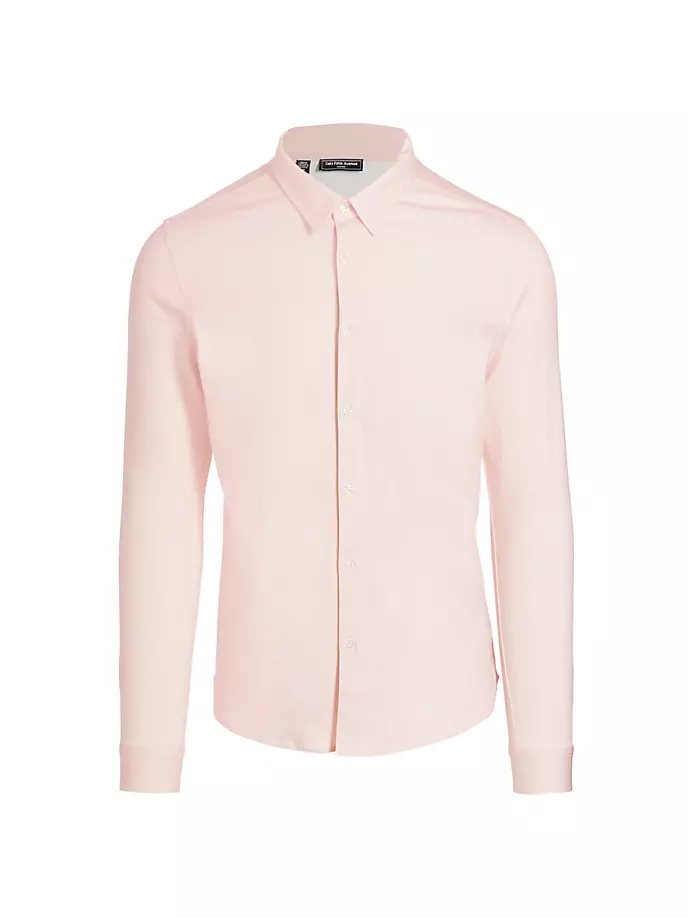 

Хлопковая рубашка приталенного кроя с пуговицами спереди Saks Fifth Avenue, цвет chalk pink