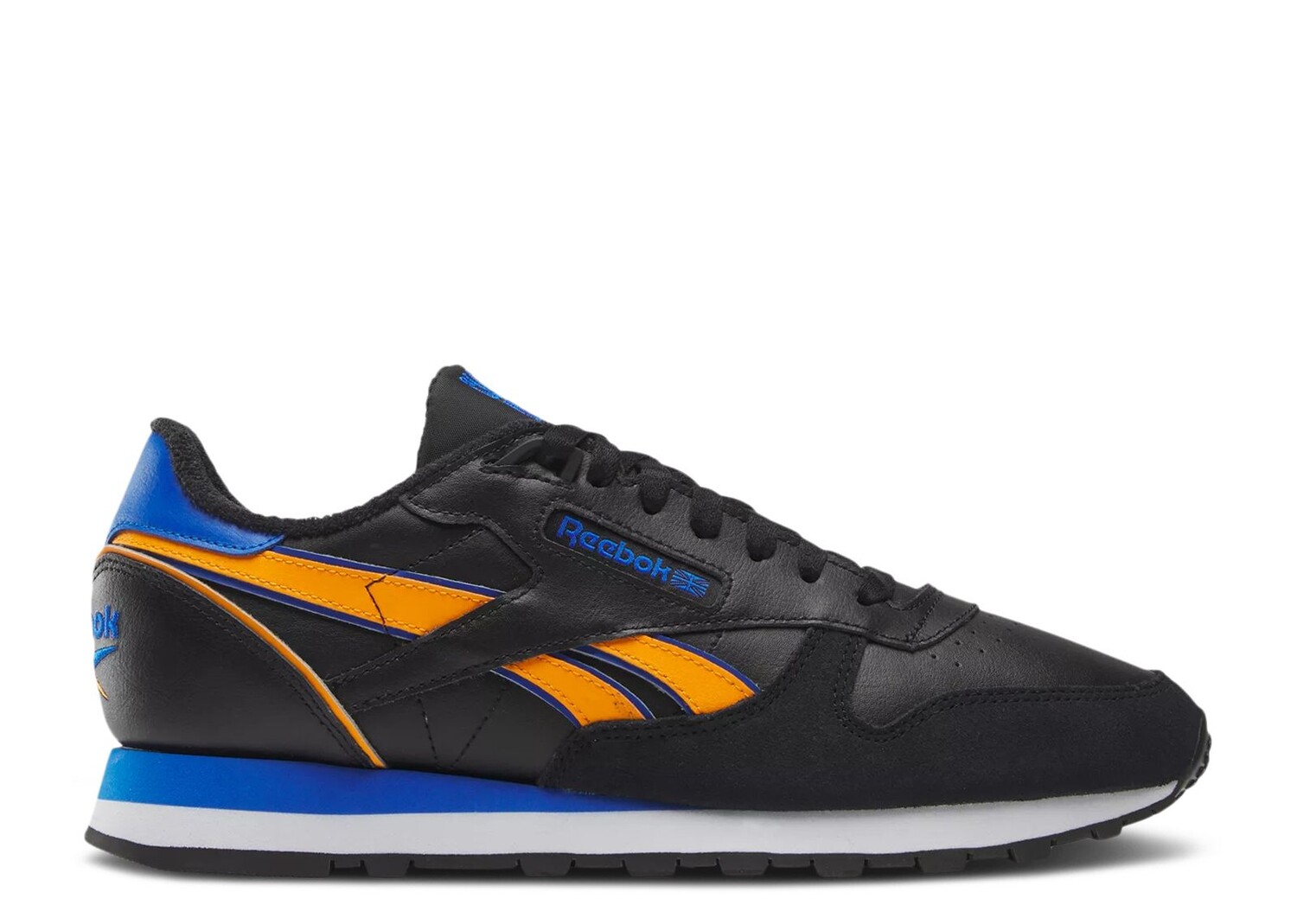 

Кроссовки Reebok Classic Leather 'Black Orange Cobalt', черный