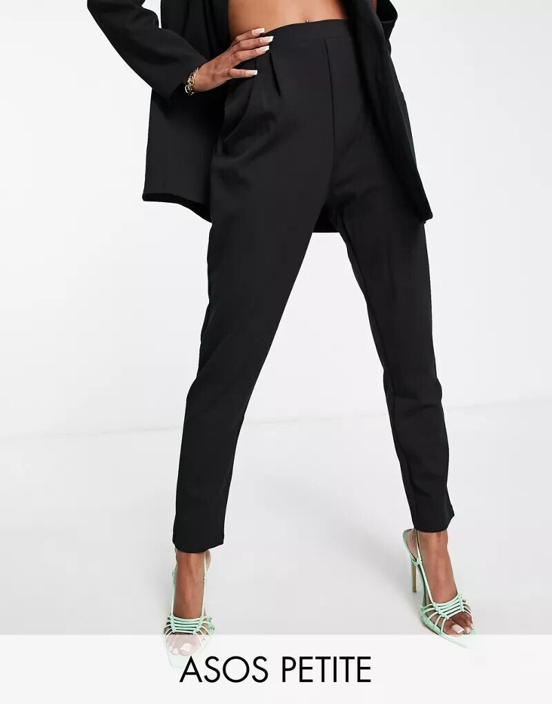 

Черные расклешенные брюки из джерси ASOS Petite
