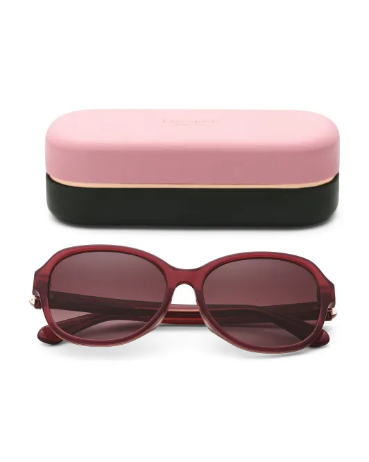 

Круглые солнцезащитные очки 58 мм Kate Spade, розовый