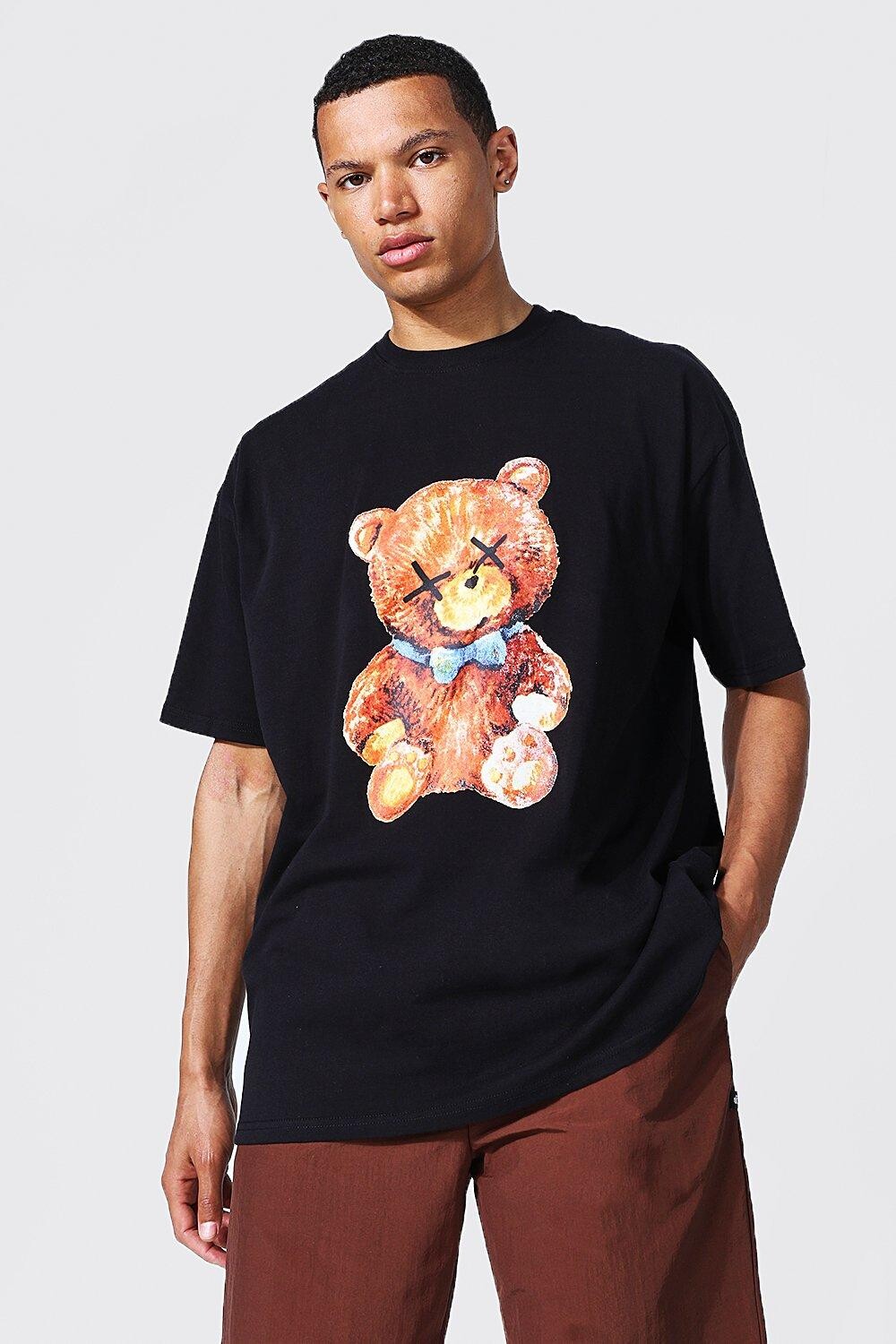 

Футболка tall teddy oversize из коллекции Boohoo, черный