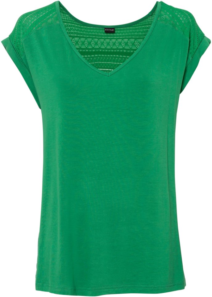 Рубашка с кружевом Bodyflirt, зеленый рубашка размер 38 зеленый