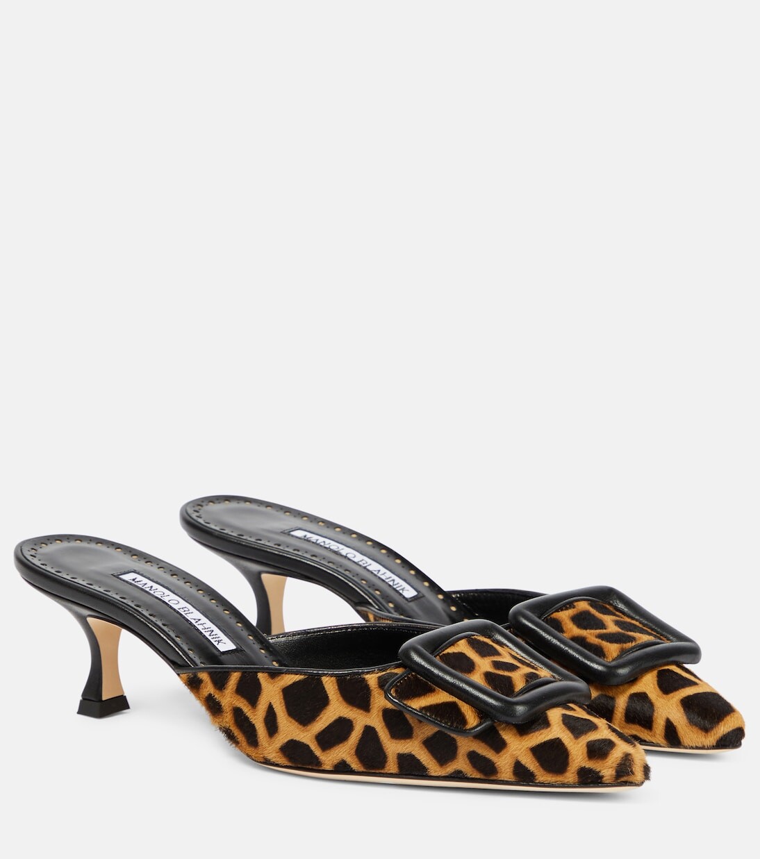 

Мюли maysalebi 50 из телячьей шерсти Manolo Blahnik, мультиколор