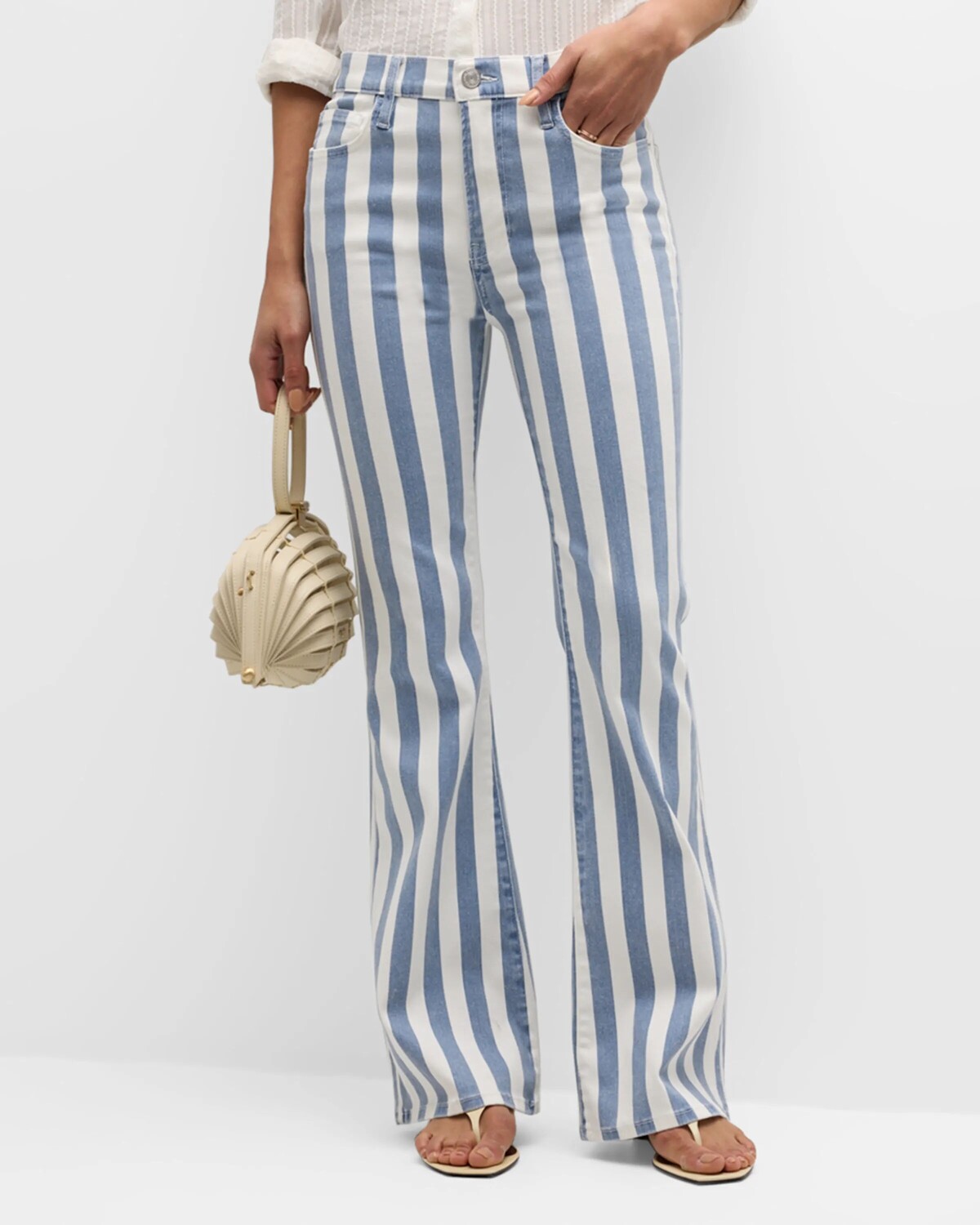 

Джинсы Le Easy с расклешенными полосками FRAME, цвет Clear Blue Stripe
