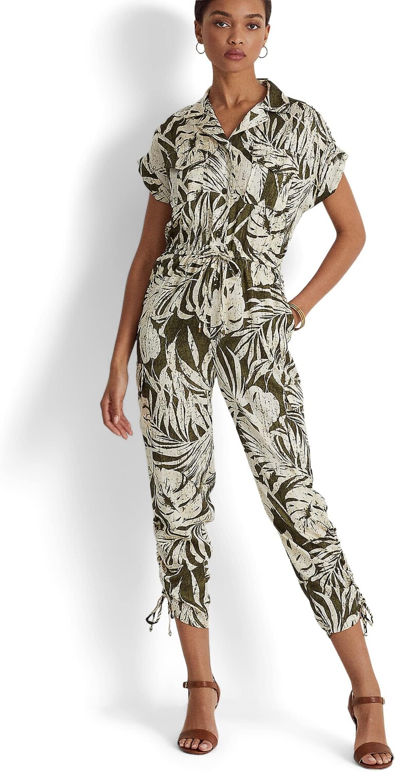 

Комбинезон LAUREN Ralph Lauren Petite Palm Leaf–Print Twill Jumpsuit, цвет Olive Multi