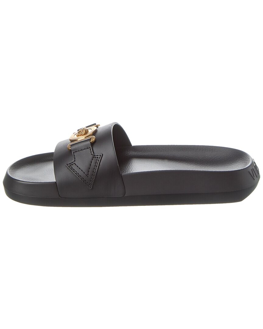

Versace Кожаные шлепанцы с Медузой, черный