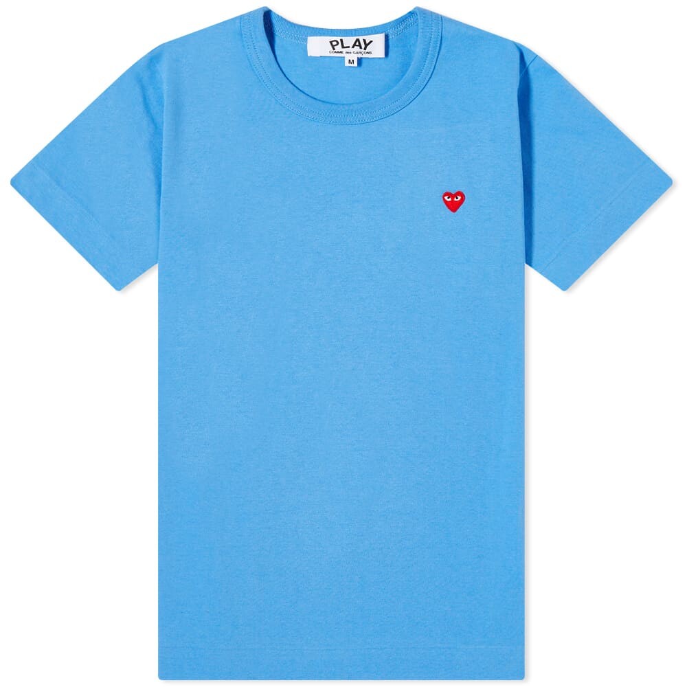 

Футболка Comme des Garçons Play с маленьким красным сердечком, синий, Красный, Футболка Comme des Garçons Play с маленьким красным сердечком, синий