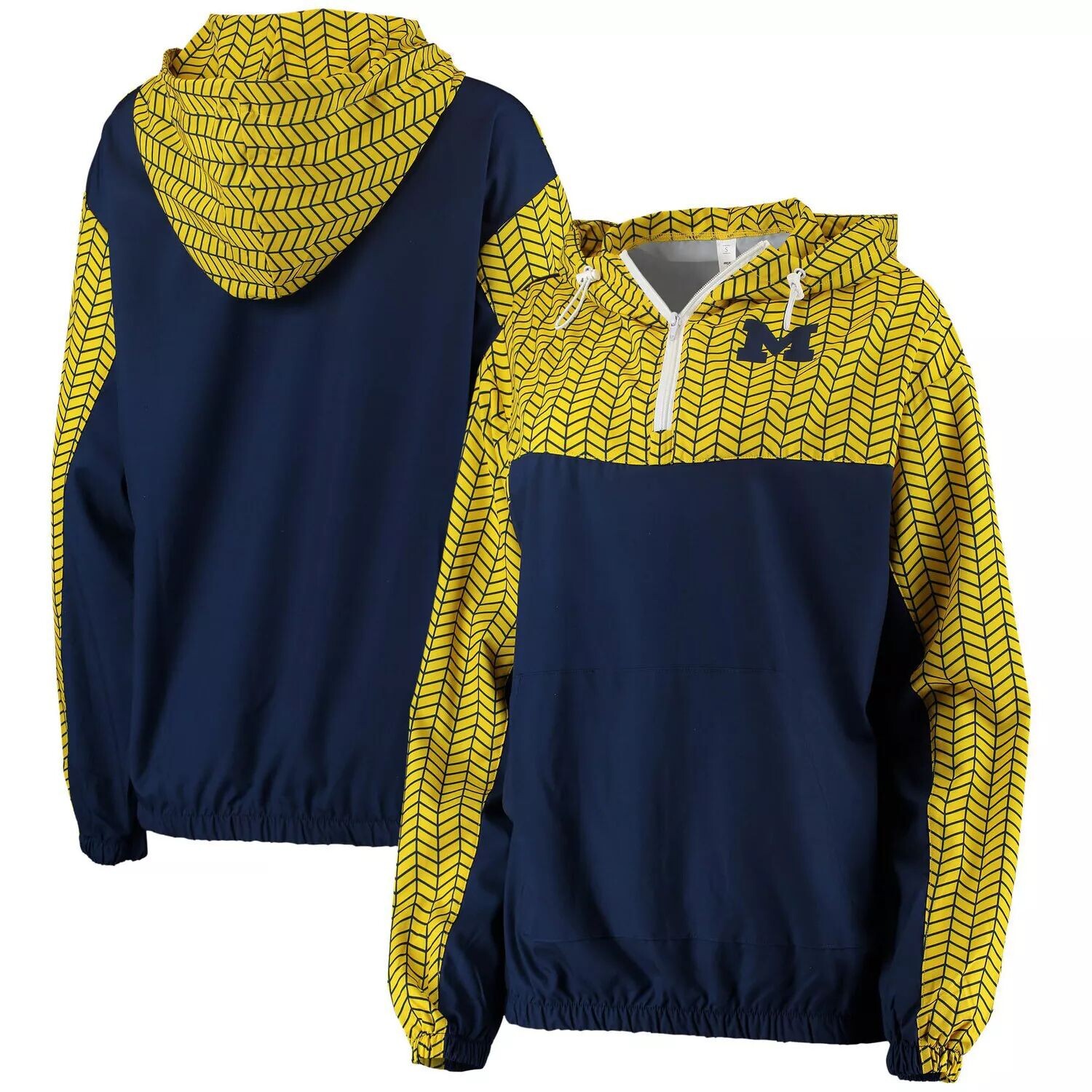 

Женская темно-синяя куртка с капюшоном ZooZatz Michigan Wolverines Chevron Swishy на молнии четверти