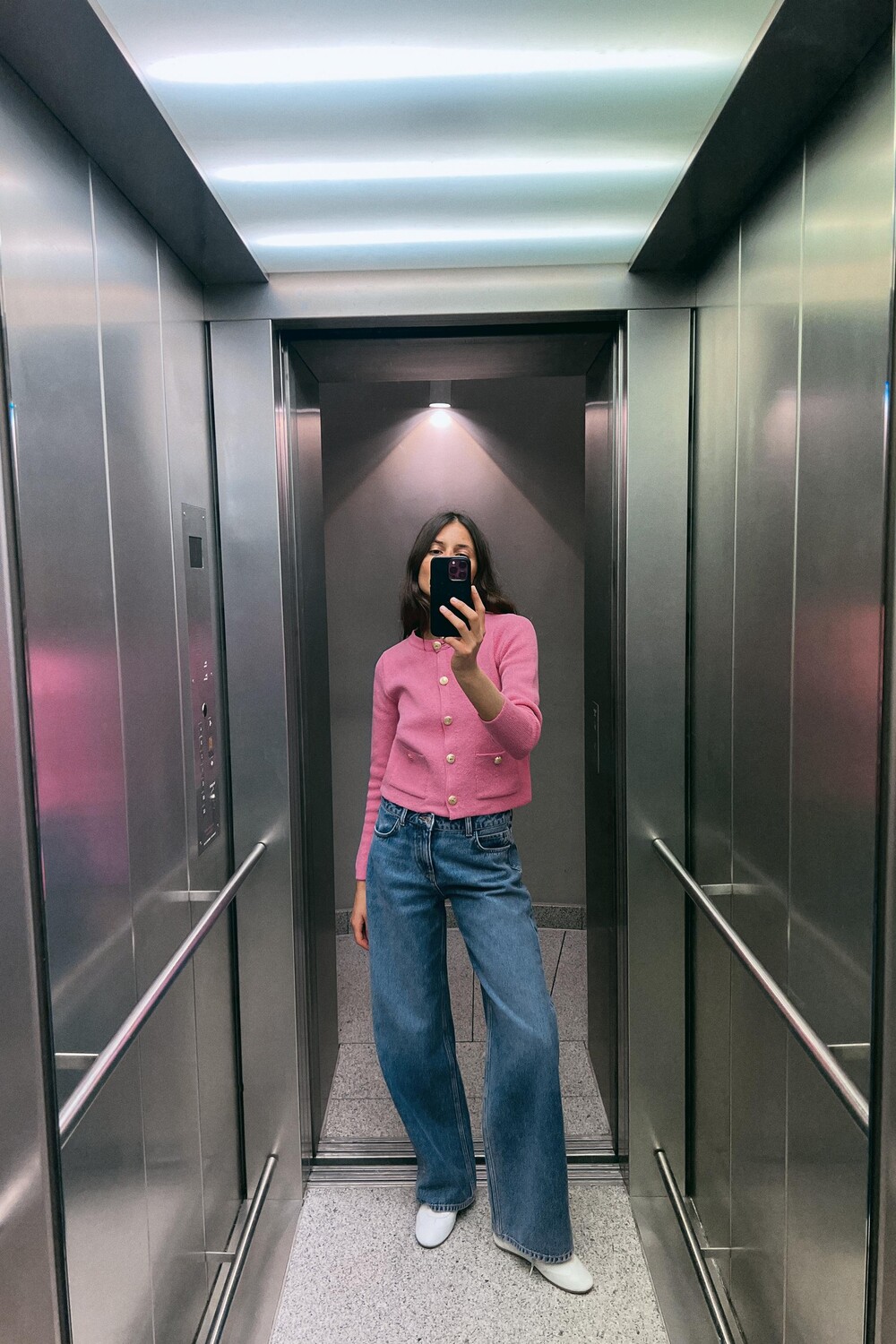 

Прямые джинсы z1975 со средней посадкой ZARA, средне-синий
