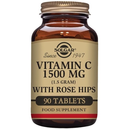 Витамин С 1500 мг с шиповником, таблетки, 90 шт., Solgar solgar витамин с 500 с малиновым вкусом таблетки 90 шт