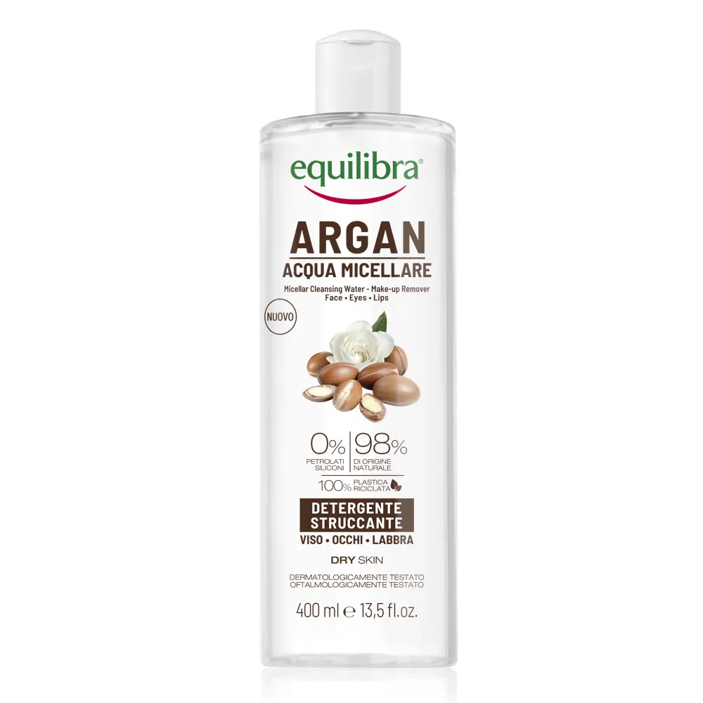 

Мицеллярная вода Equilibra Argan 400 мл удаляет макияж