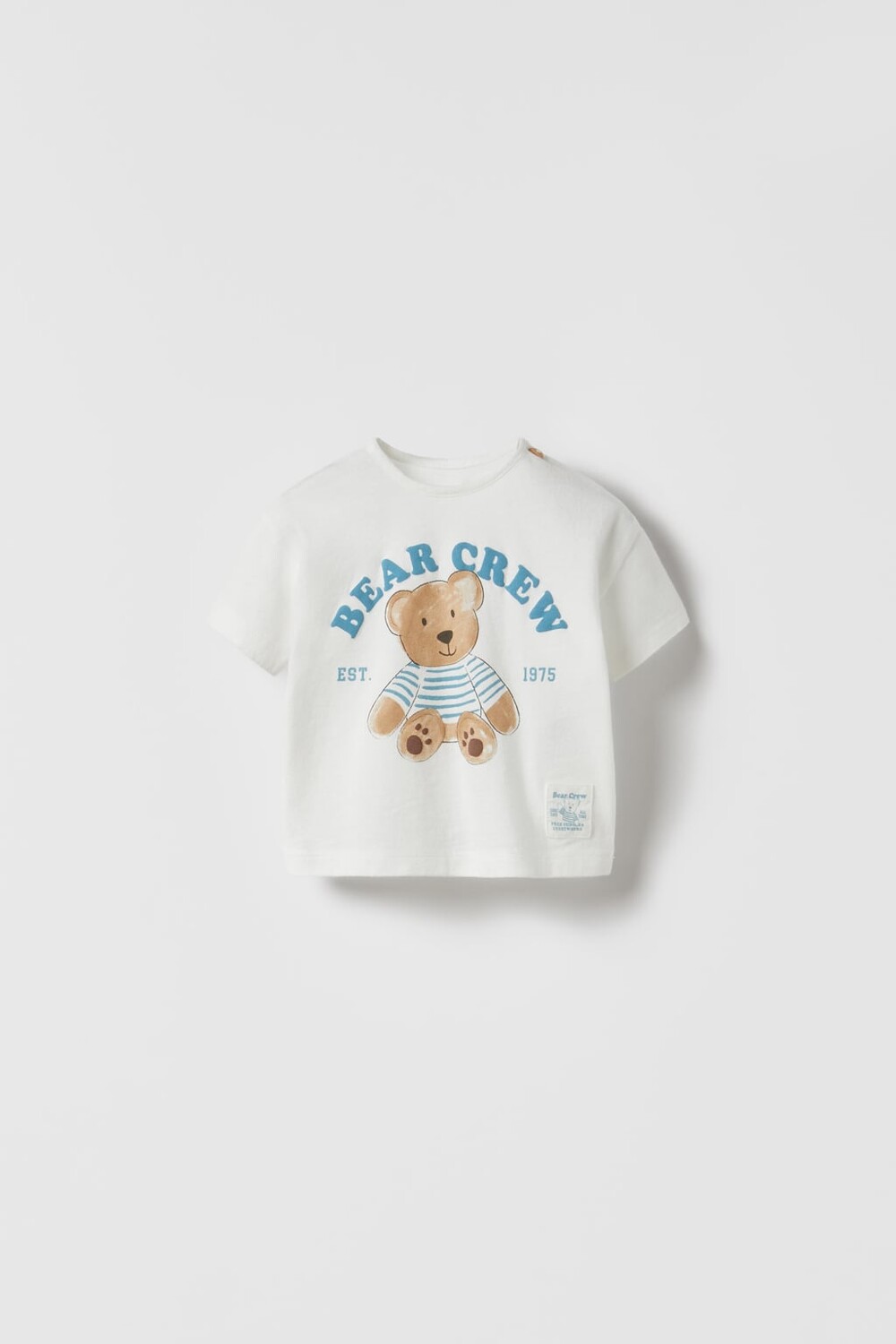

Футболка с резельным медведем ZARA, белый