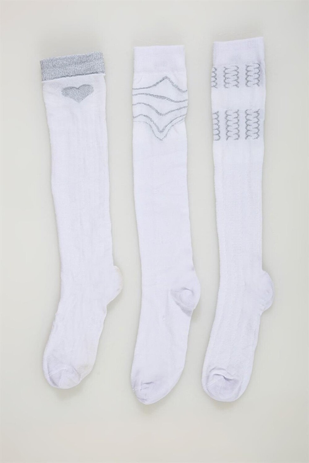 

Комплект из 3 белых носков для девочек ниже колена Cozzy Socks