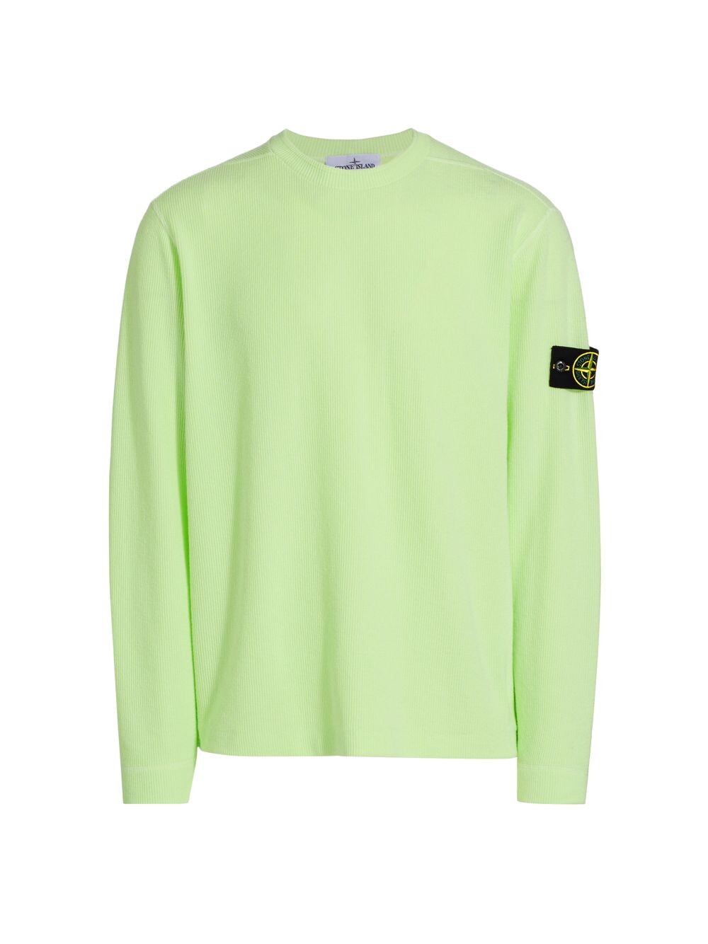 

Свитер с круглым вырезом из смесового хлопка Stone Island, зеленый