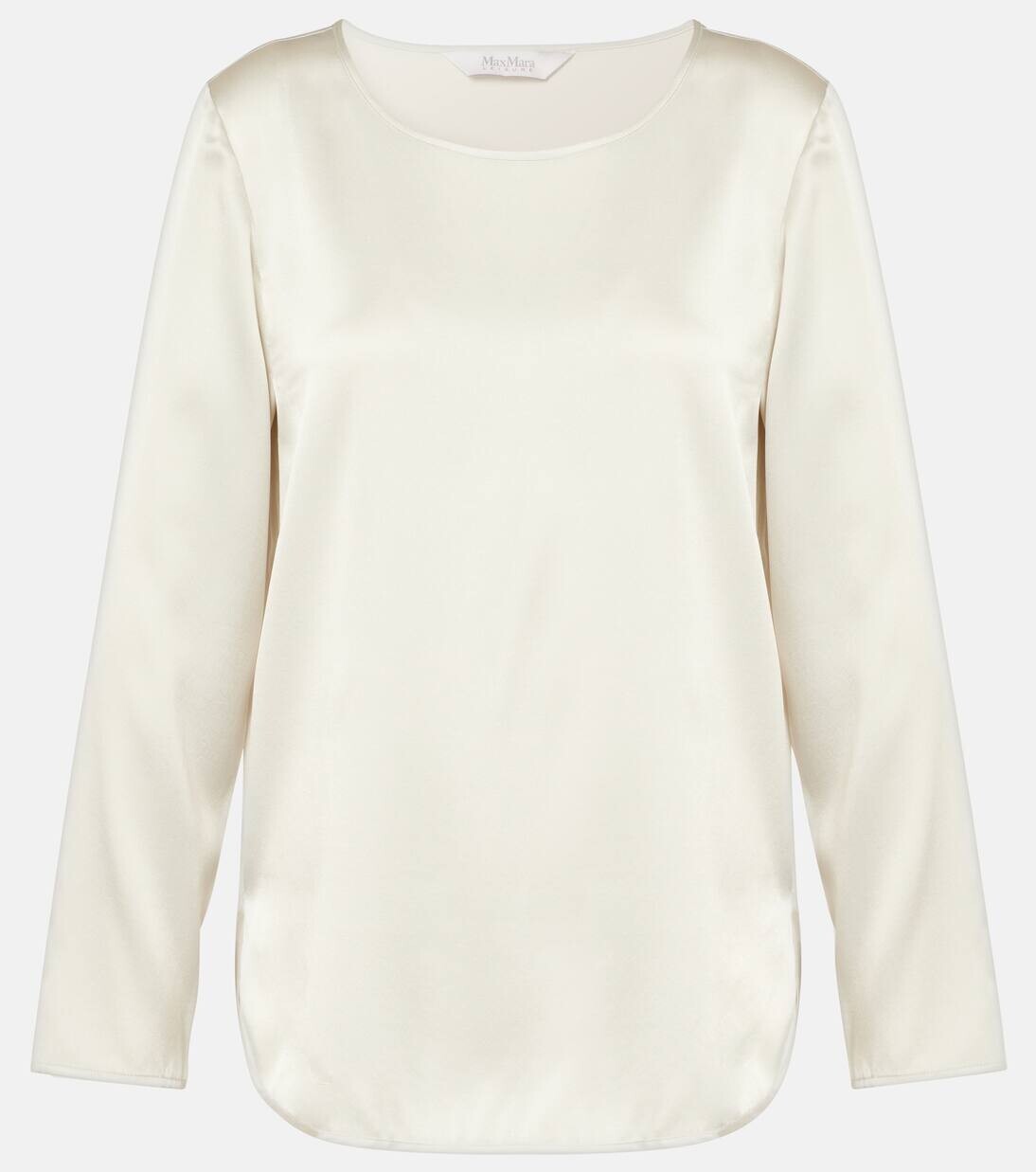 

Топ из молдавского смесового атласа из шелка Max Mara, цвет ghiacco