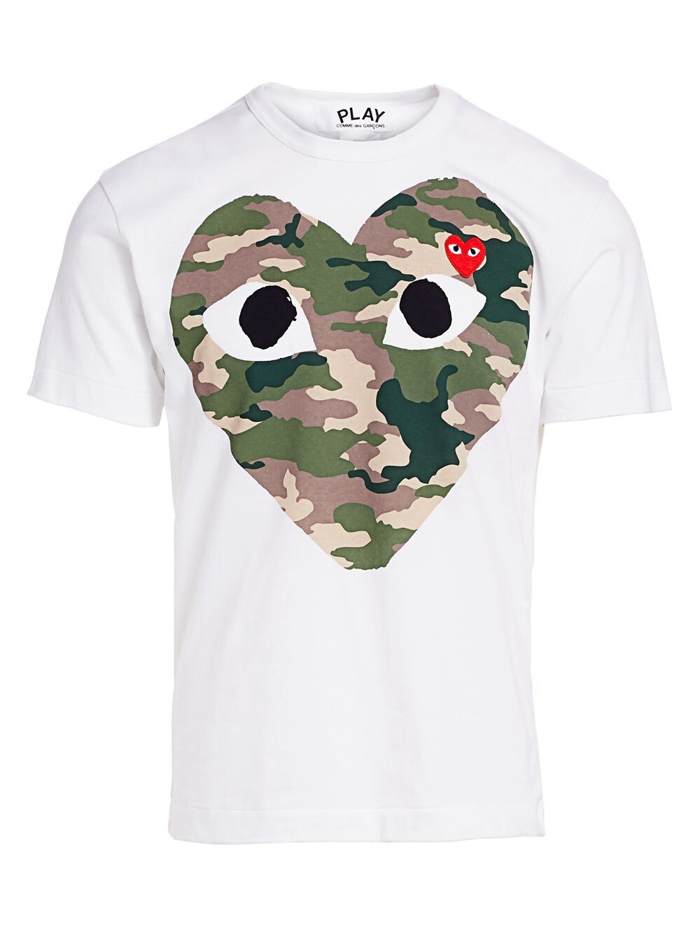 

Камуфляжная футболка с сердечком Comme des Garçons PLAY, белый
