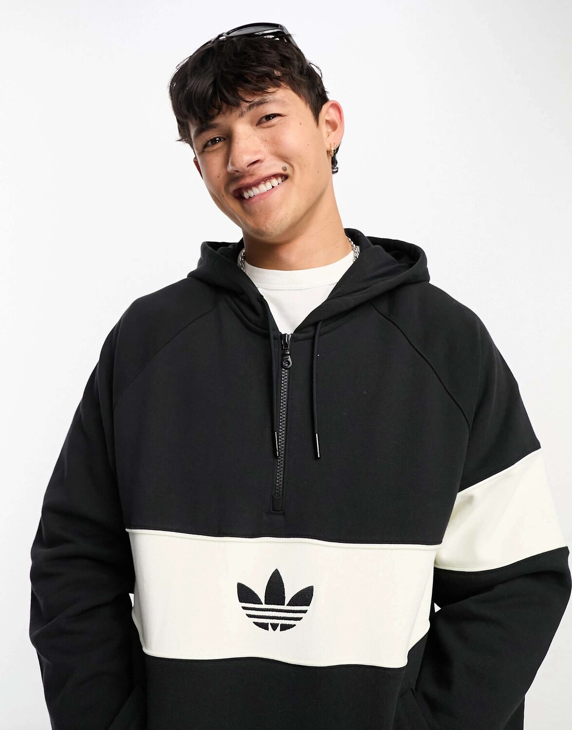 

Черно-белая худи с логотипом adidas Originals Rifta, Черный