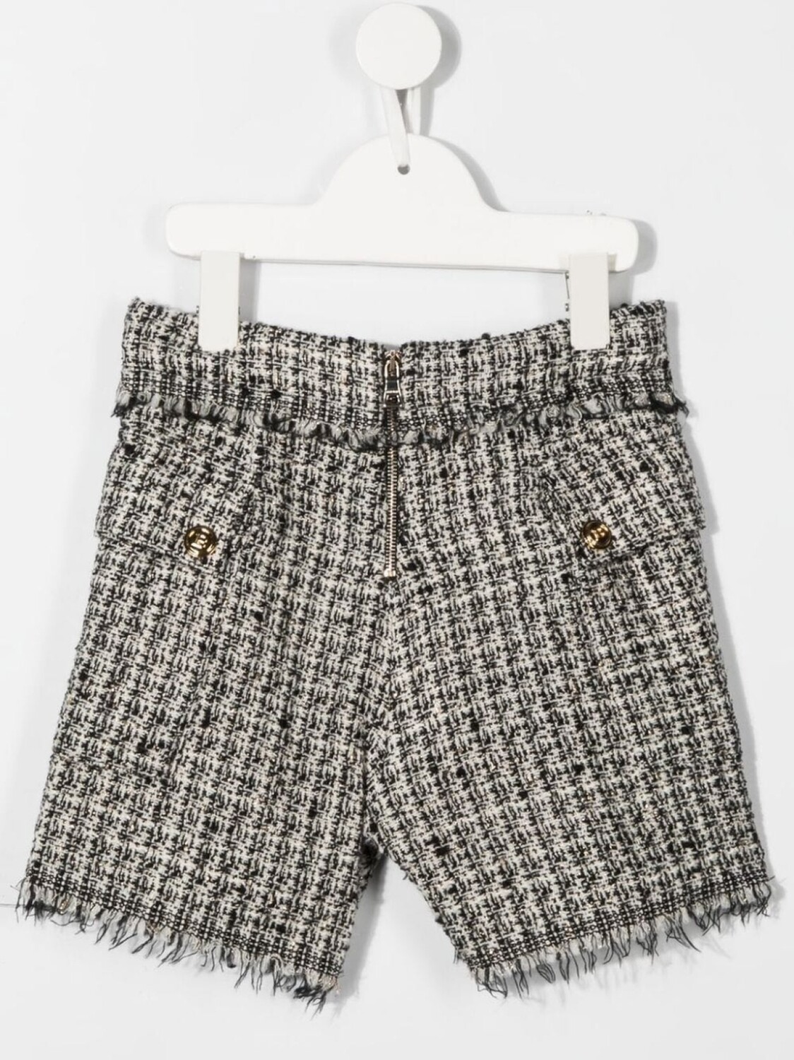 

Balmain Kids твидовые шорты с декоративными пуговицами, черный