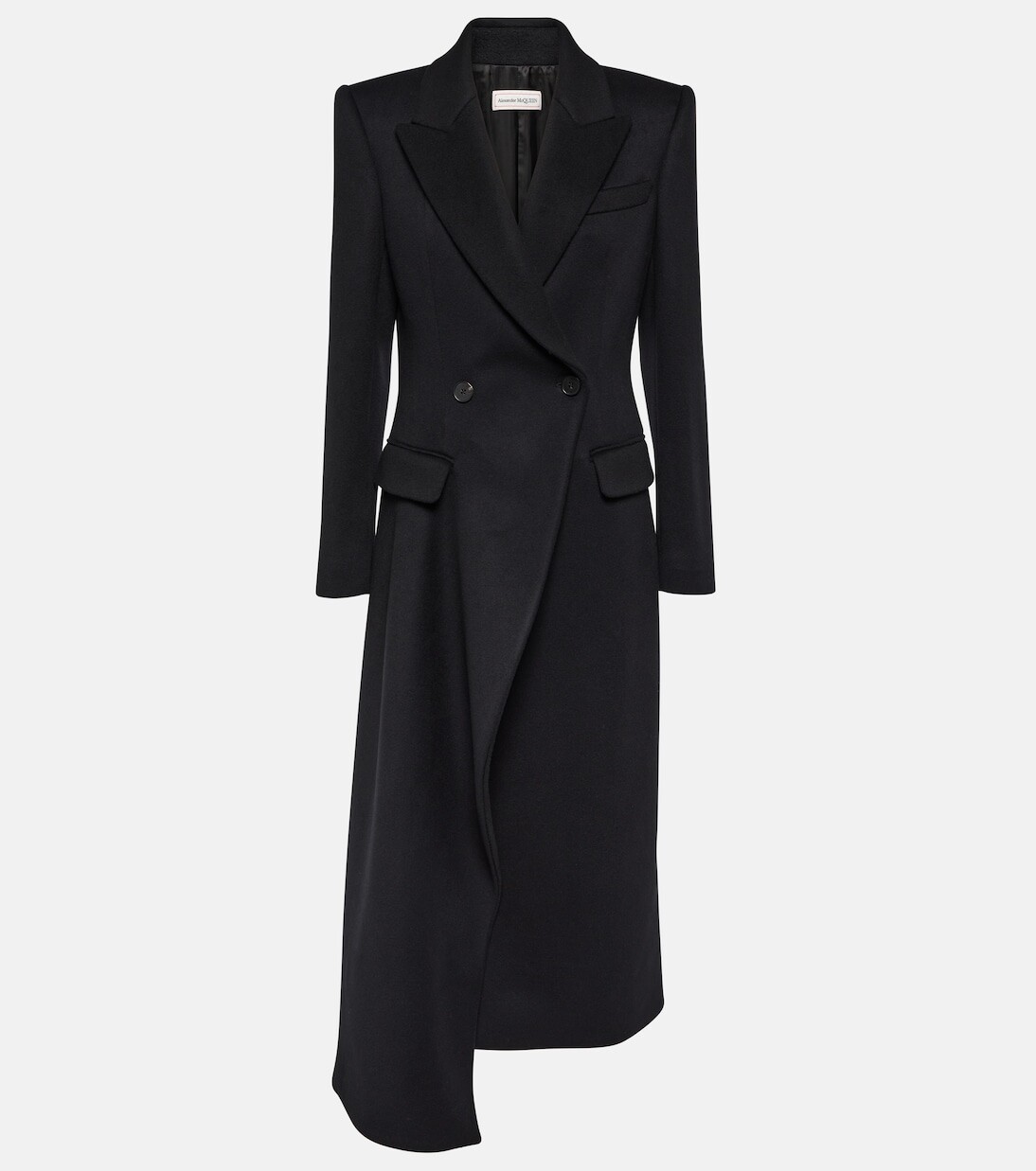 

Асимметричное пальто из шерсти Alexander Mcqueen, черный