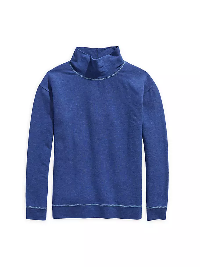 

Детский топ Dreamcloth с воротником-воронкой Vineyard Vines, цвет faded indigo heather