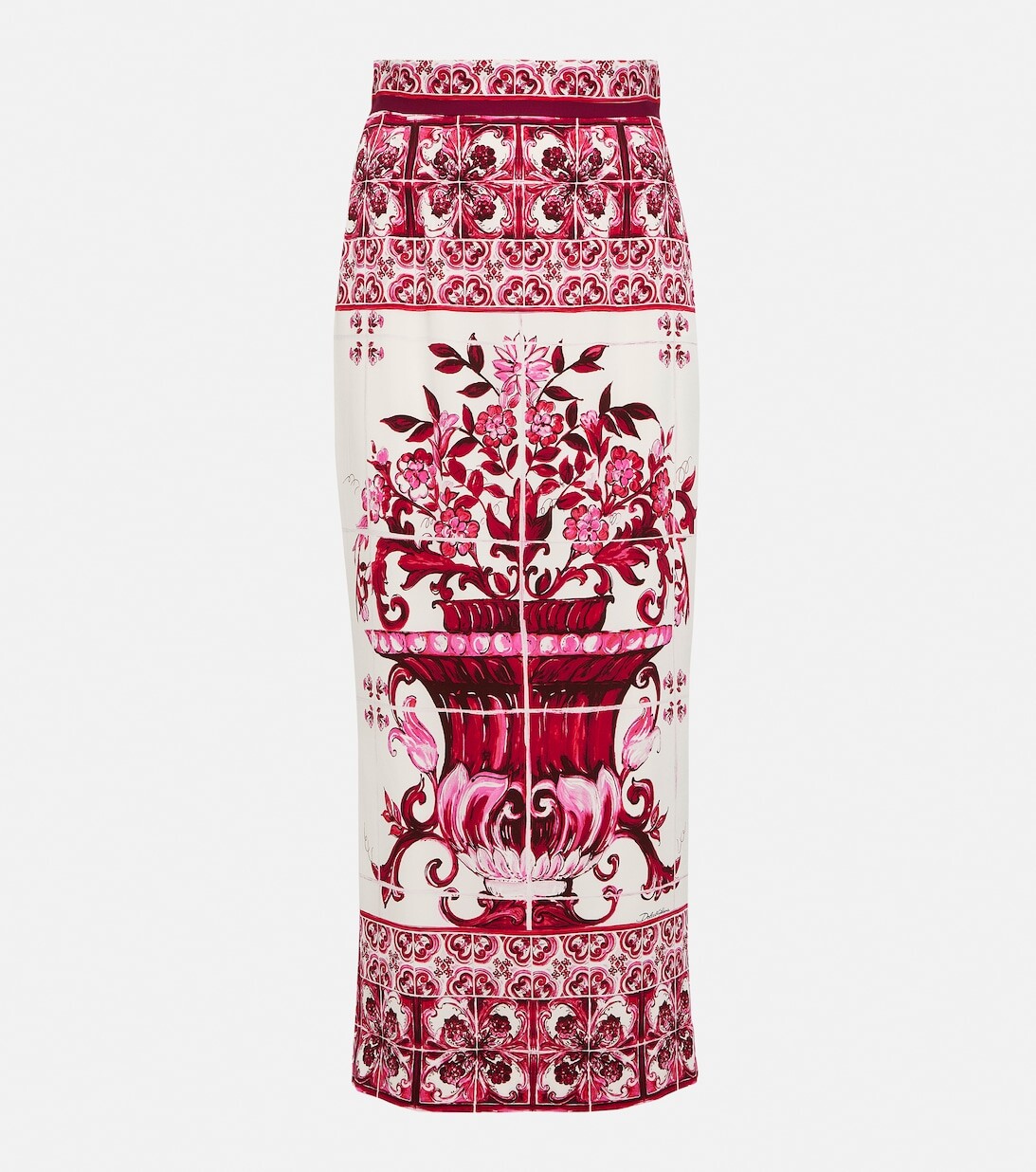 

Юбка миди Majolica из смесового шелка DOLCE&GABBANA, красный