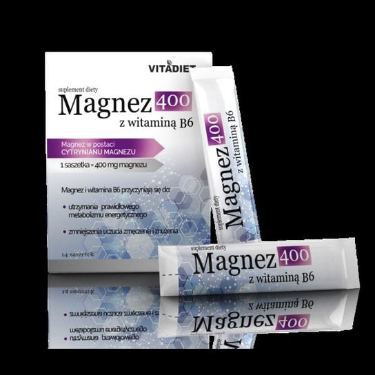 цена VitaDiet Магний 400 с витамином В6 14 пакетиков