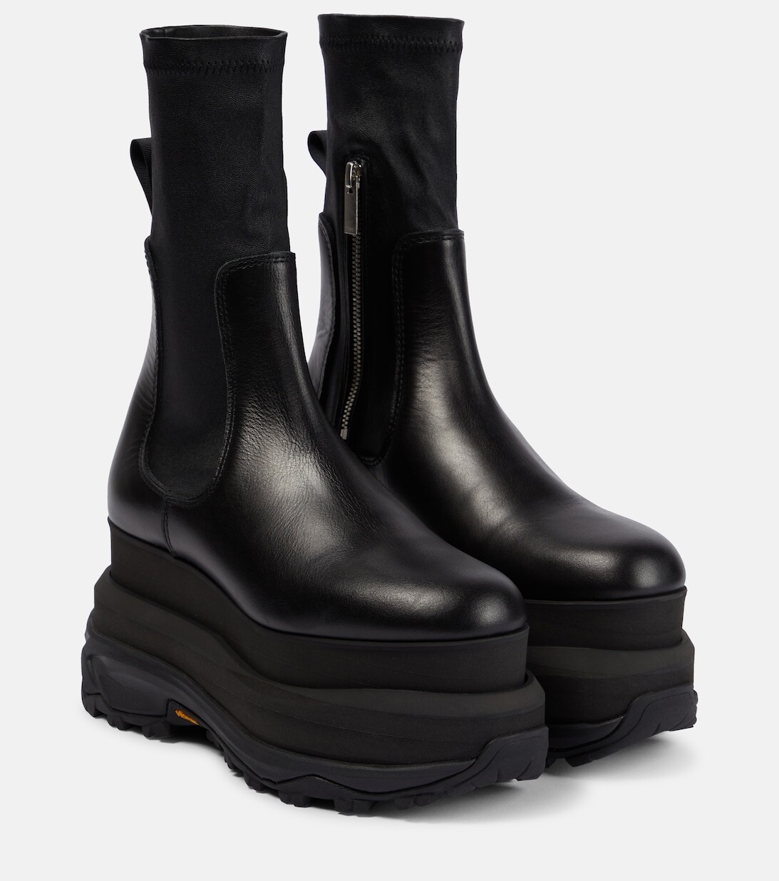 

Кожаные ботильоны на платформе Sacai, черный