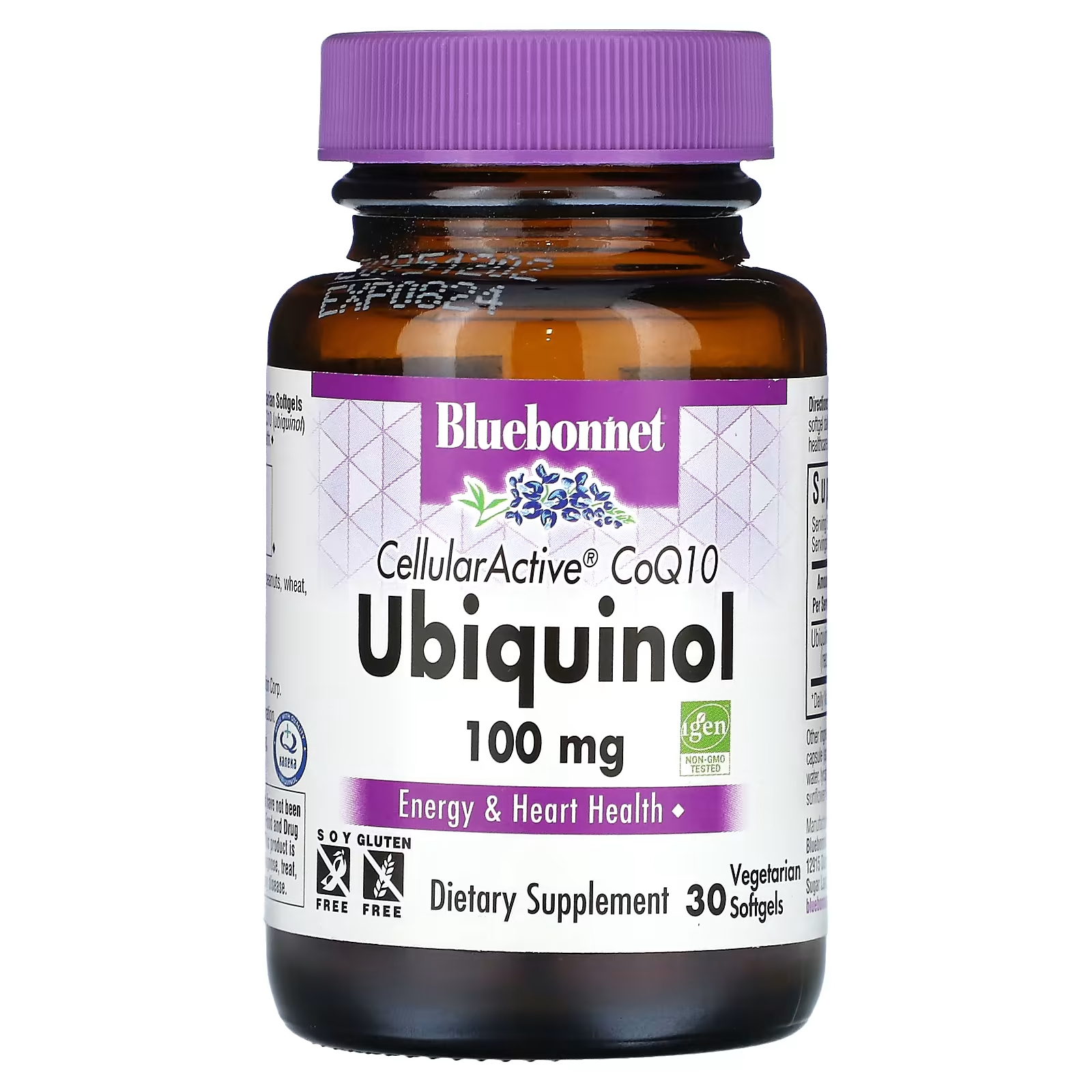 цена Убихинол Bluebonnet Nutrition CellularActive CoQ10, 30 вегетарианских мягких таблеток