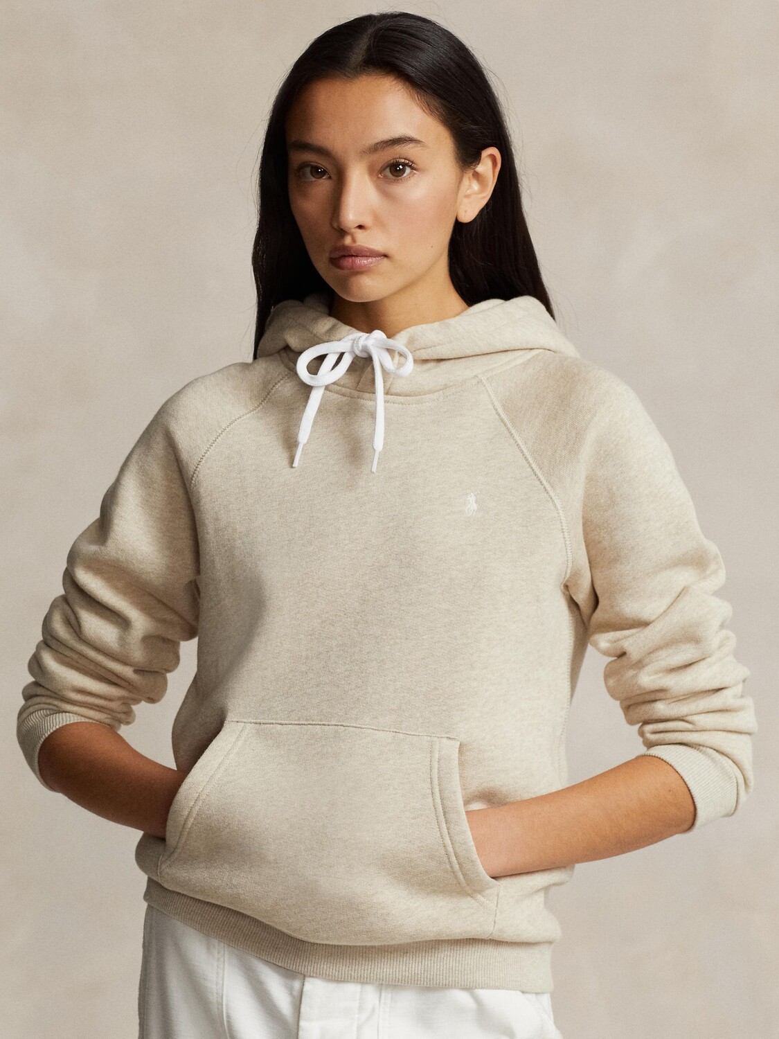 

Толстовка-поло из смесового хлопка Ralph Lauren, крем