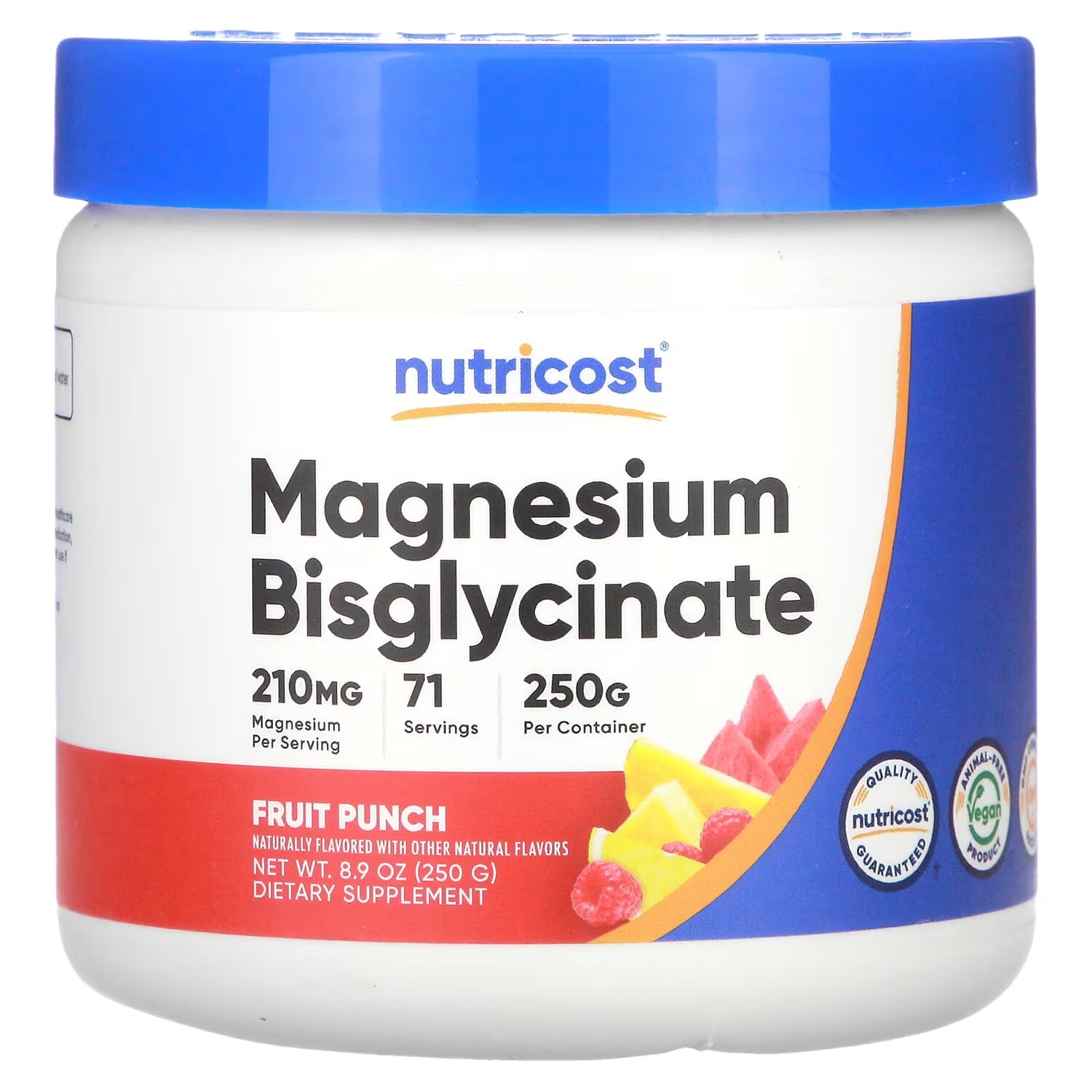 

Фруктовый пунш Nutricost с бисглицинатом магния, 250 г
