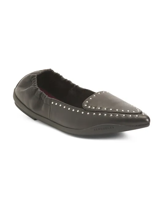 

Кожаные балетки Dee с заклепками и острым носком Aerosoles, черный