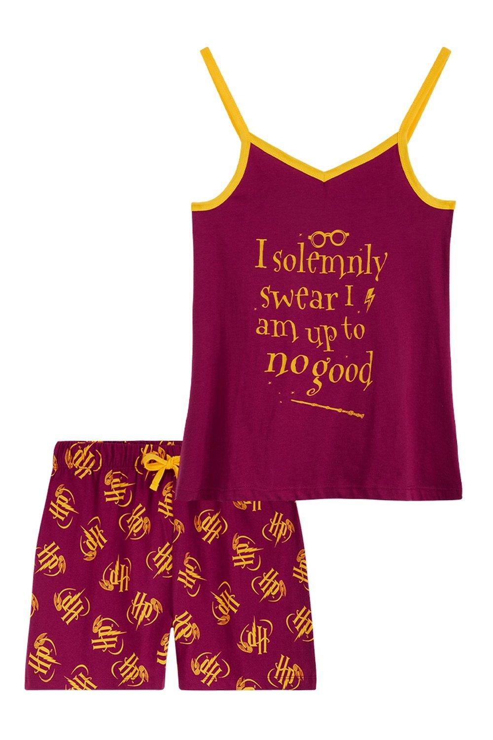 Короткий пижамный комплект — майка и шорты Harry Potter, красный фотографии