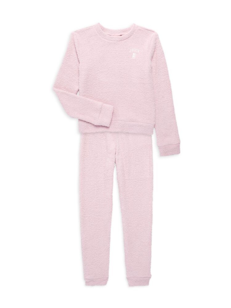 

Комплект из двух предметов: толстовка и брюки букле для девочек Juicy Couture, розовый
