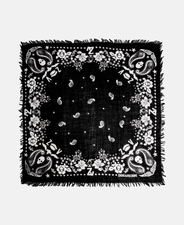 

Кашемировый квадратный шарф Zadig&Voltaire, черный