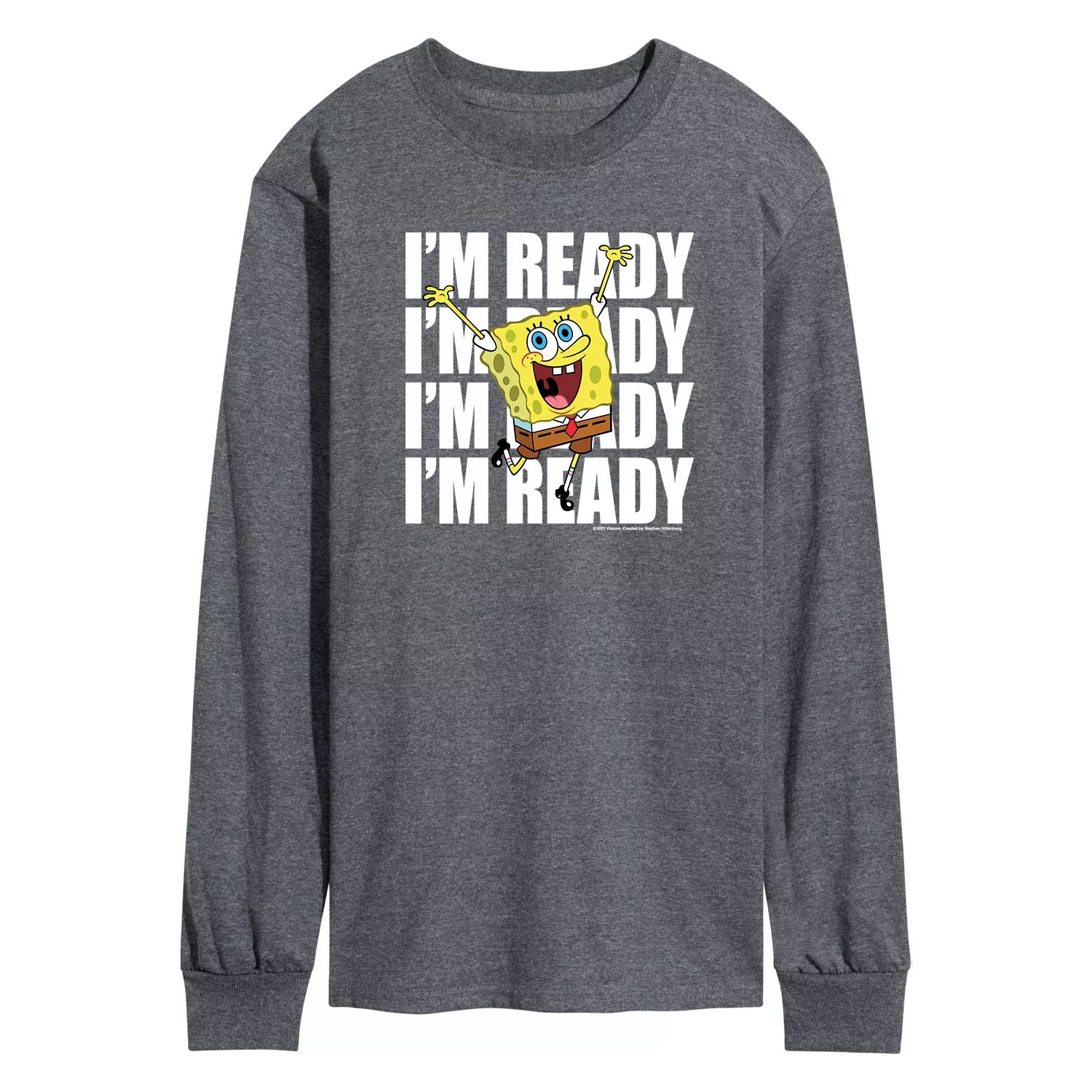 Мужская футболка «Я готов» с изображением Губки Боба Квадратные Штаны Licensed Character
