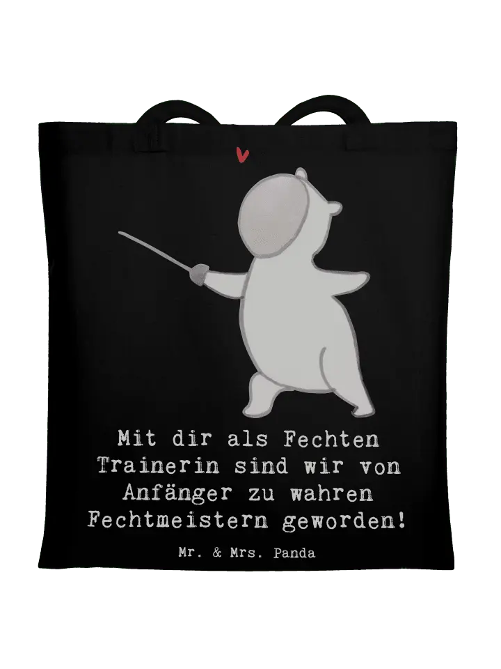 

Сумка для переноски Mr & Mrs Panda Fechten Trainerin Meister, черный