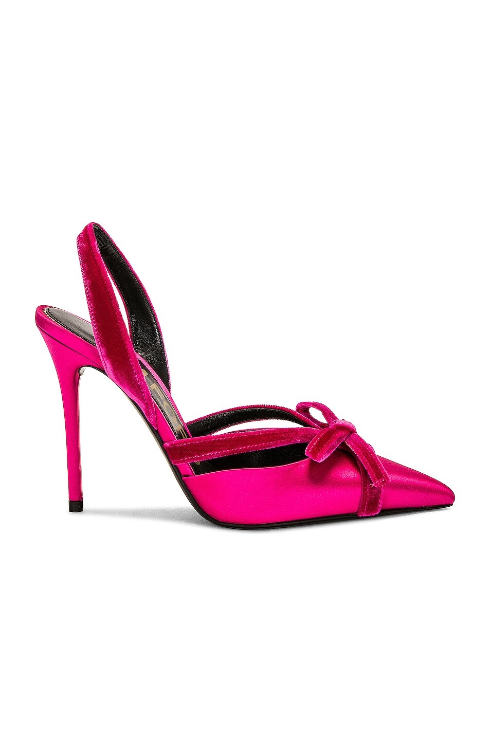 

Туфли Tom Ford Satin & Velvet Bow Slingback 105, цвет Crimson Pink