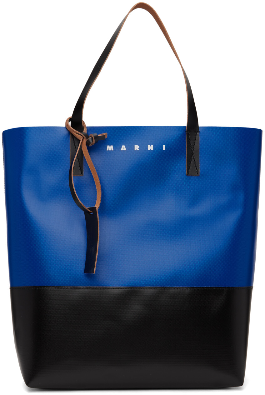 

Синяя и черная сумка-тоут Tribeca Royal/Черный Marni