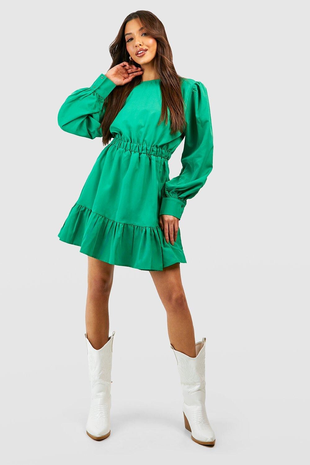 

Платье из поплин Boohoo, зеленый