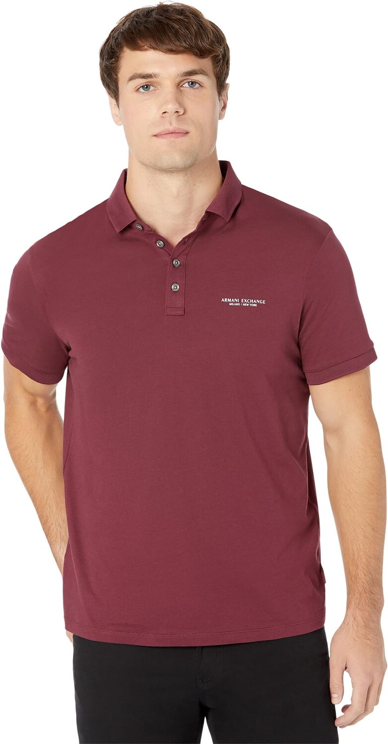 

Рубашка-поло Slim Fit Milano/New York Logo Polo Armani Exchange, цвет Windsor Wine