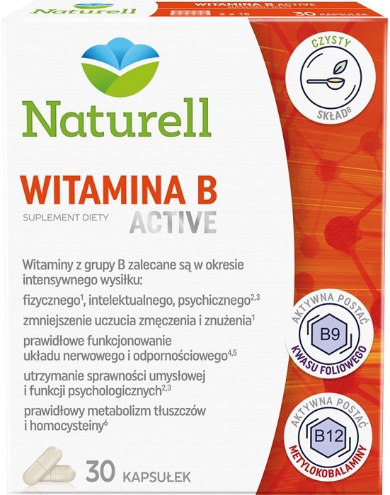 Naturell Witamina B Active витамин В в капсулах, 30 шт. витамин с over 800 мг в капсулах 60 шт