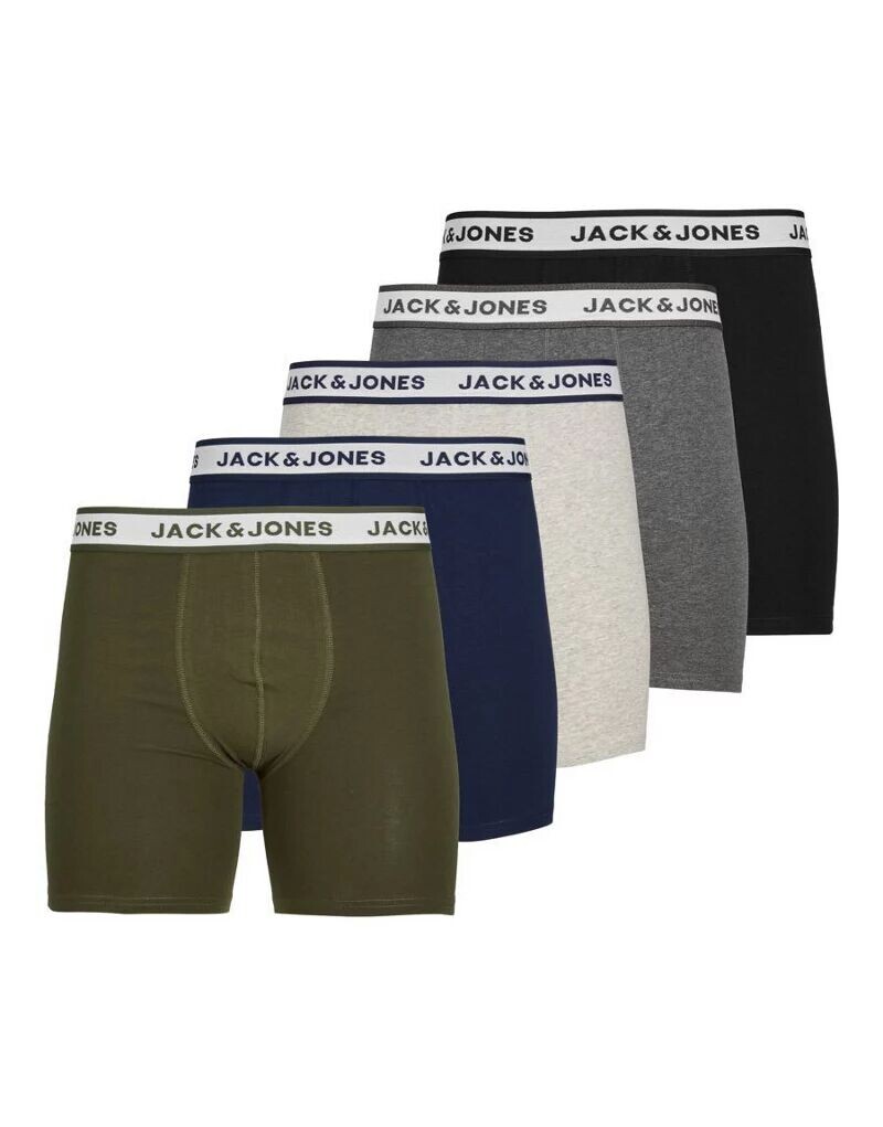 

Светло-серые боксеры узкого кроя Jack & Jones (5 штук)