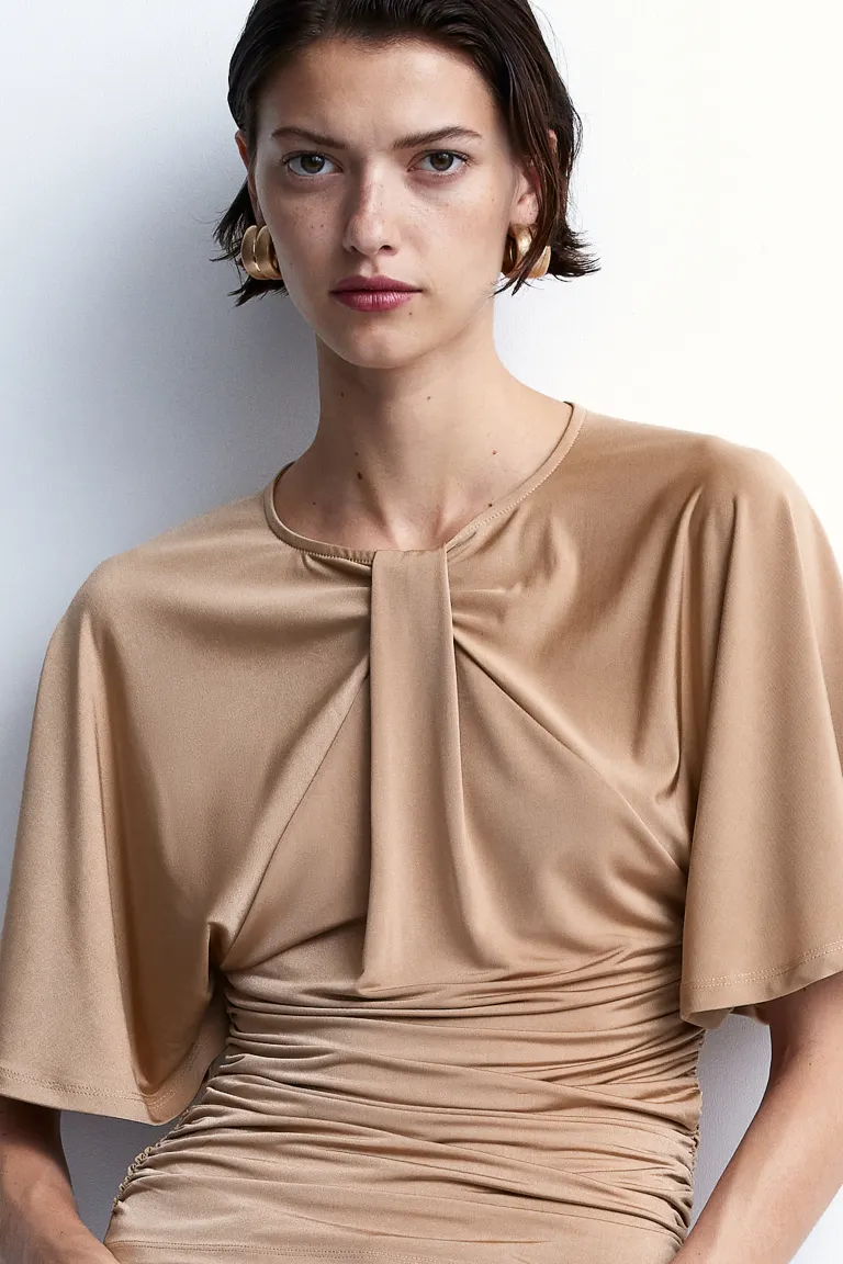 

Блузка с витой деталью H&M, бежевый