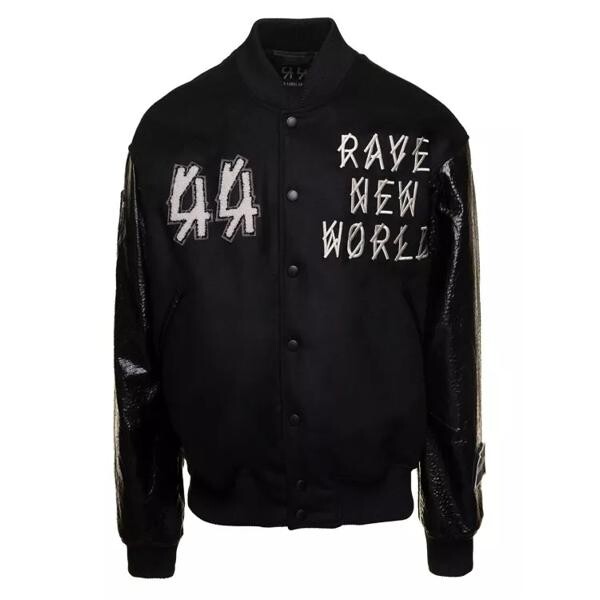 

Куртка varsity jacket with faux leather sleeves and 44 Label Group, черный