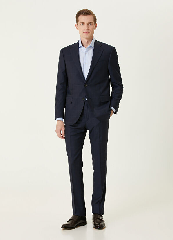 

Шерстяной костюм в клетку Corneliani, синий