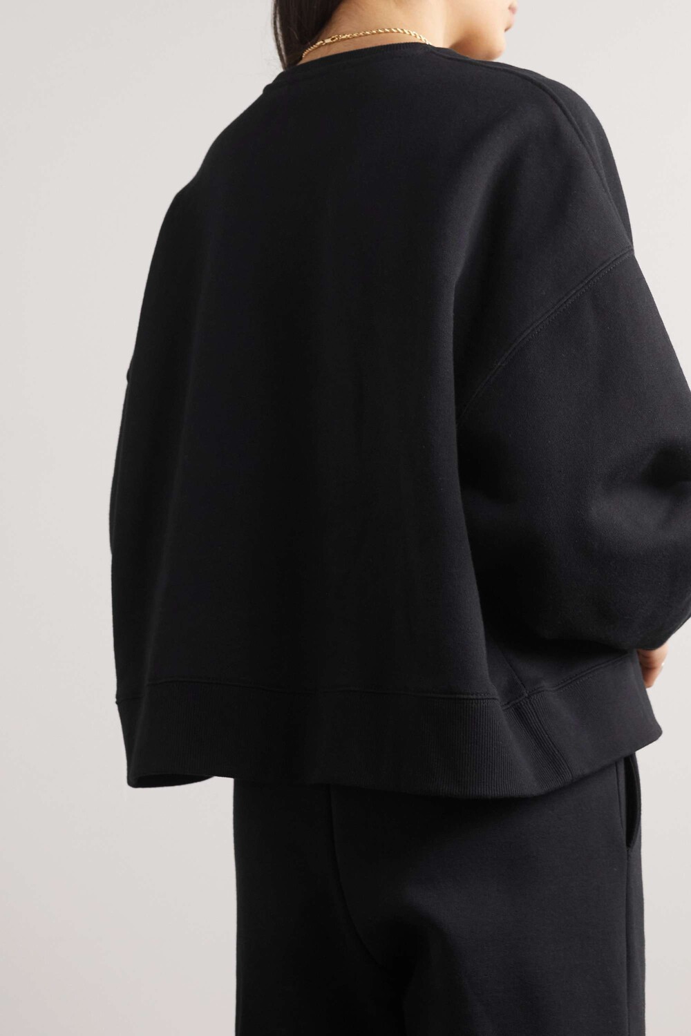 

ROTATE BIRGER CHRISTENSEN + NET SUSTAIN толстовка из органического хлопкового джерси с кристаллами, черный