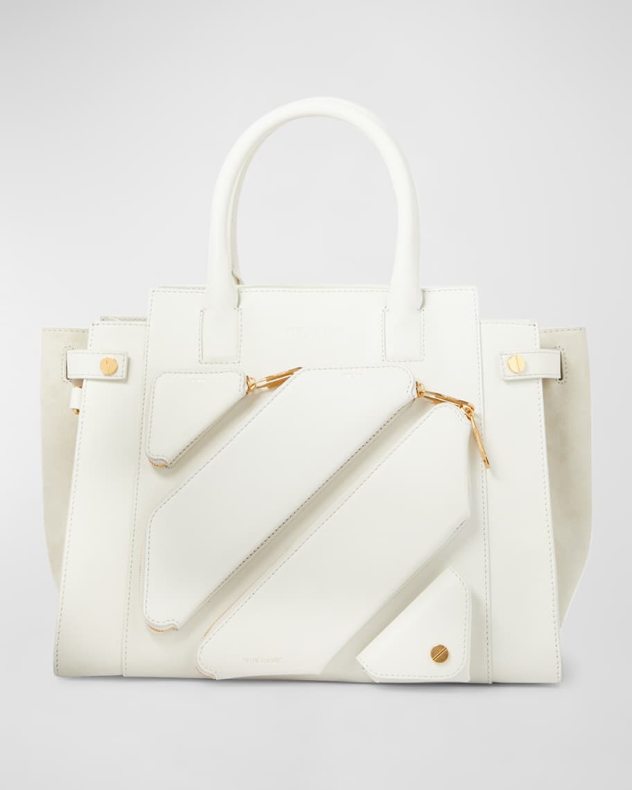 

Большая кожаная большая сумка City Off-White