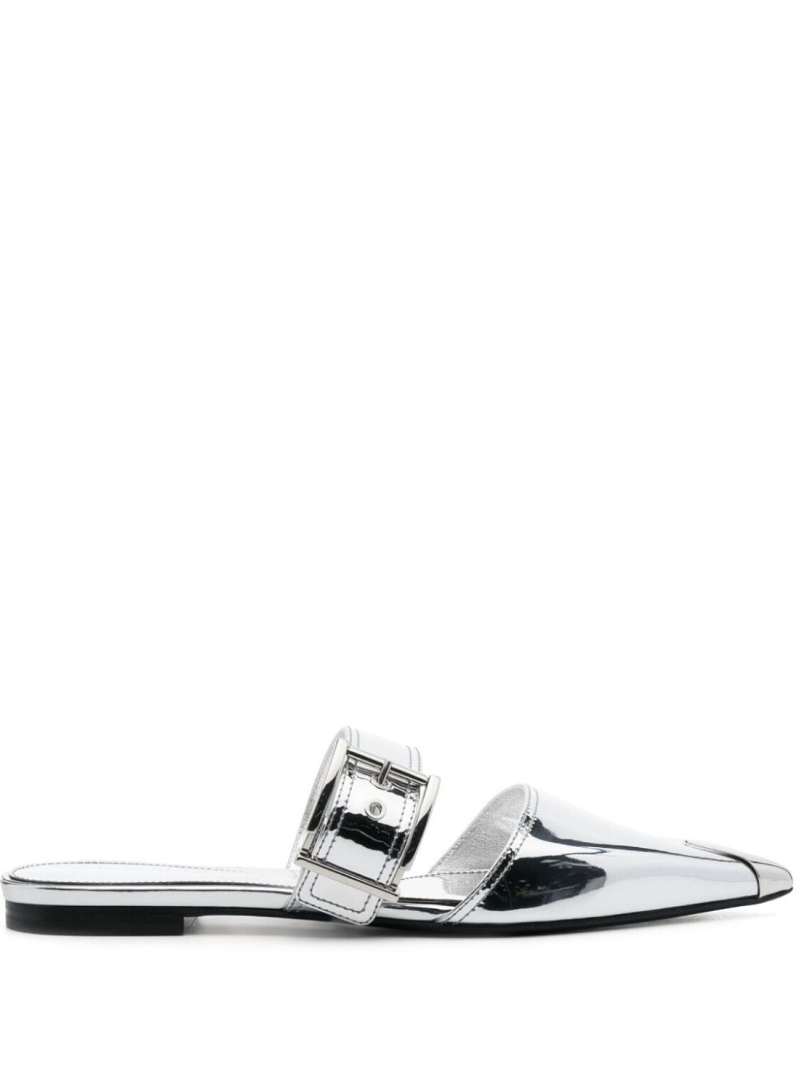 

Alexander McQueen мюли Punk Flat, серебристый