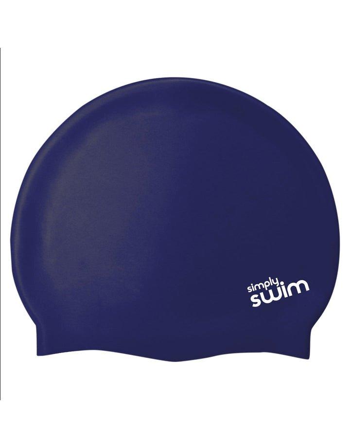 Силиконовая шапочка для плавания - однотонные цвета Simply Swim, синий